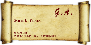 Gunst Alex névjegykártya